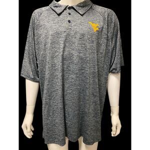 West Virginia Mountaineers Polo Shirt Men 2XL Tall Blue Performance Stretch Golf
